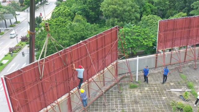 台风“苏拉”要来了!东莞虎门排查户外广告安全隐患