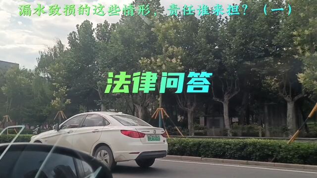 漏水致损的这些情形,责任谁来担?(一)