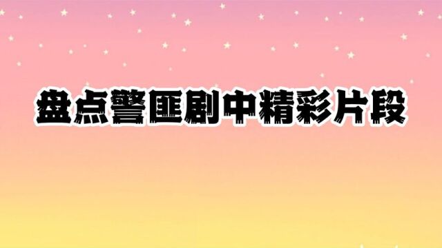 盘点警匪剧中精彩片段,天网恢恢疏而不漏,歹徒望风而逃