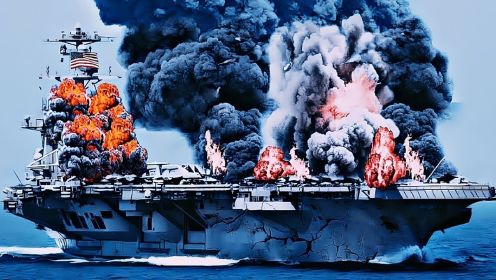 黑海变红，美国最大航空母舰遭俄罗斯袭击后被摧毁