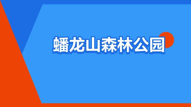 “蟠龙山森林公园”是什么意思?