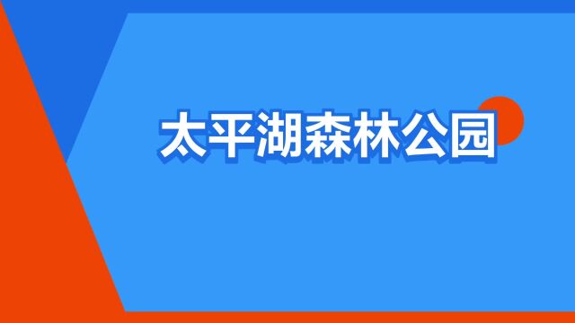 “太平湖森林公园”是什么意思?