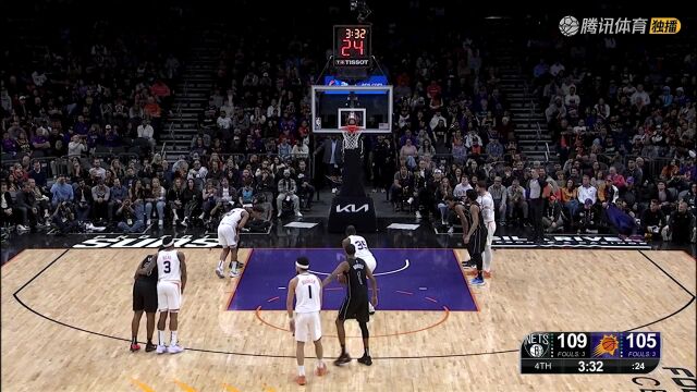 NBA常规赛：篮网vs太阳中文解说全场回放