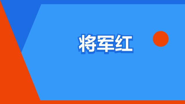 “将军红”是什么意思?