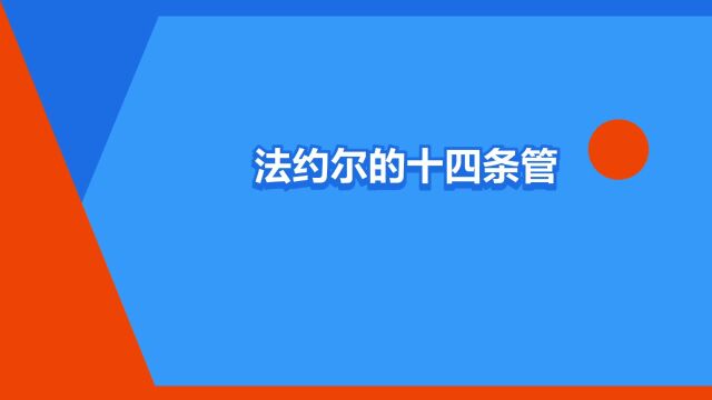 “法约尔的十四条管理原则”是什么意思?