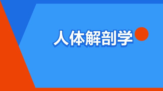 “人体解剖学”是什么意思?