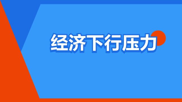 “经济下行压力”是什么意思?