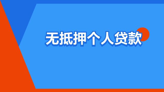 “无抵押个人贷款”是什么意思?