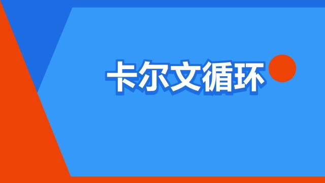 “卡尔文循环”是什么意思?