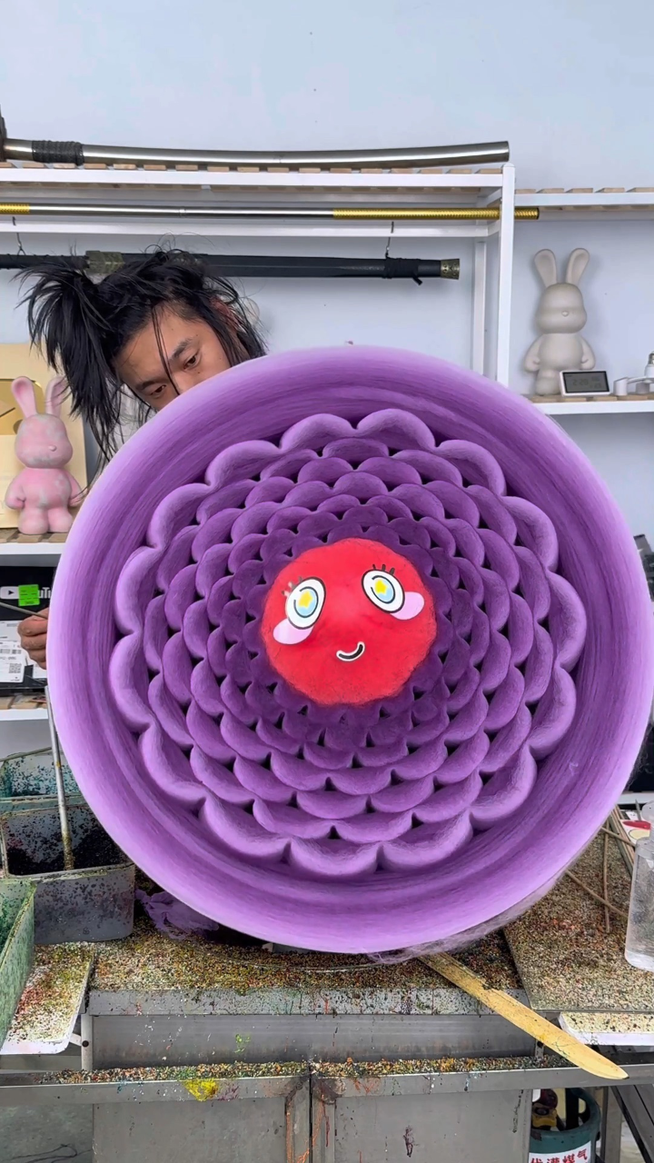 紫色小花棉花糖