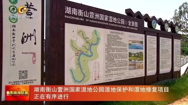 湖南衡山萱洲国家湿地公园湿地保护和湿地修复项目正在有序进行