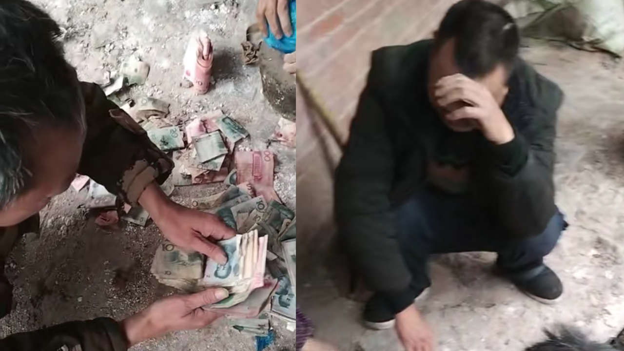 女子发现已故爷爷遗留现金,家人边整理边痛哭:省吃俭用一辈子存2万