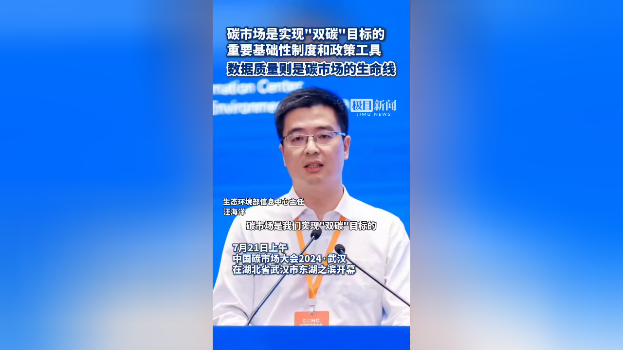 生态环境部信息中心主任汪海洋,参与讨论关于发展全国碳排放权交易