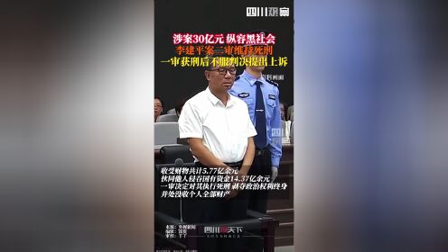 涉案30亿元纵容黑社会,李建平案二审维持死刑.