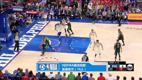 《TOP时刻》8日NBA最佳抢断 麦康奈尔抢断霍福德夹缝中妙传西帝飞身暴扣