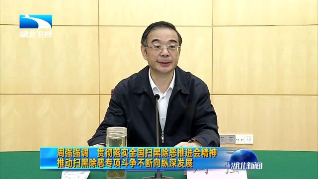 周强:贯彻落实全国扫黑除恶推进会精神 推动扫黑除恶专项斗争不断向纵深发展