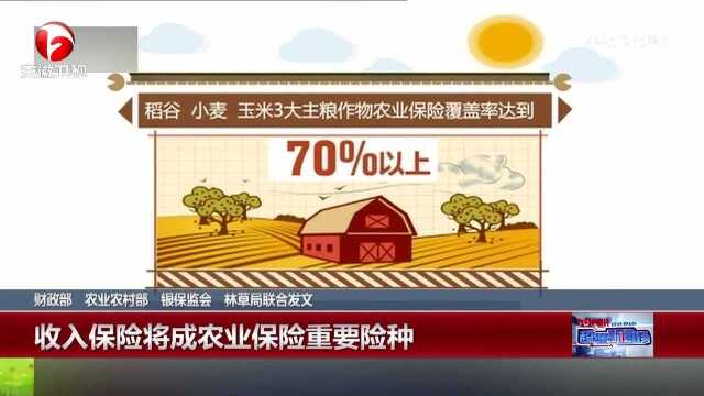 财政部 农业农村部 银保监会 林草局联合发文 收入保险将成农业保险重要险种