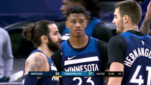 《NBA全场集锦》灰熊vs森林狼第2节中文解说回放