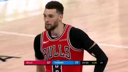 《NBA全场回放》NBA季前赛：公牛vs雷霆第3节英文原声回放