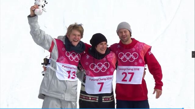 Sebastien TOUTANT Gold moment Men's Snowboard  Big Air Finals  PyeongChang 2018