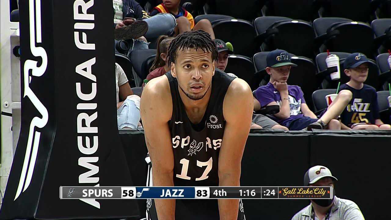 nba全场集锦马刺vs爵士白队第4节英文原声回放