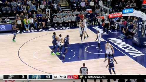 《NBA全场集锦》晃得你没脾气 爱德华兹连续变向面杀三分