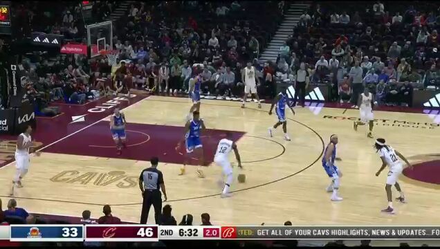 NBA季前赛：拉阿纳纳马卡比vs骑士第2节英文原声回放