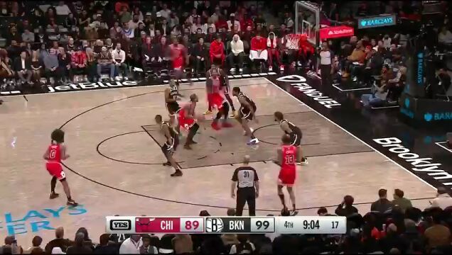 NBA常规赛：公牛vs篮网第4节英文原声回放