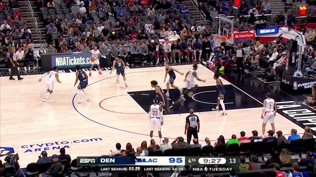 NBA：海兰德超高难度欧洲步拉杆打进