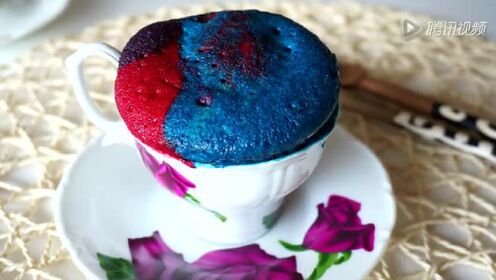 【juju的巴黎厨房】微波炉彩虹杯子蛋糕