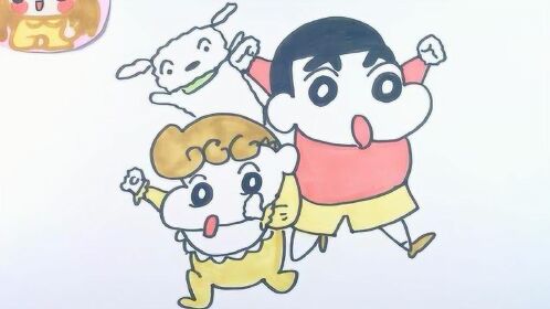 可乐姐姐学画画可乐姐姐学画画蜡笔小新小葵和小白