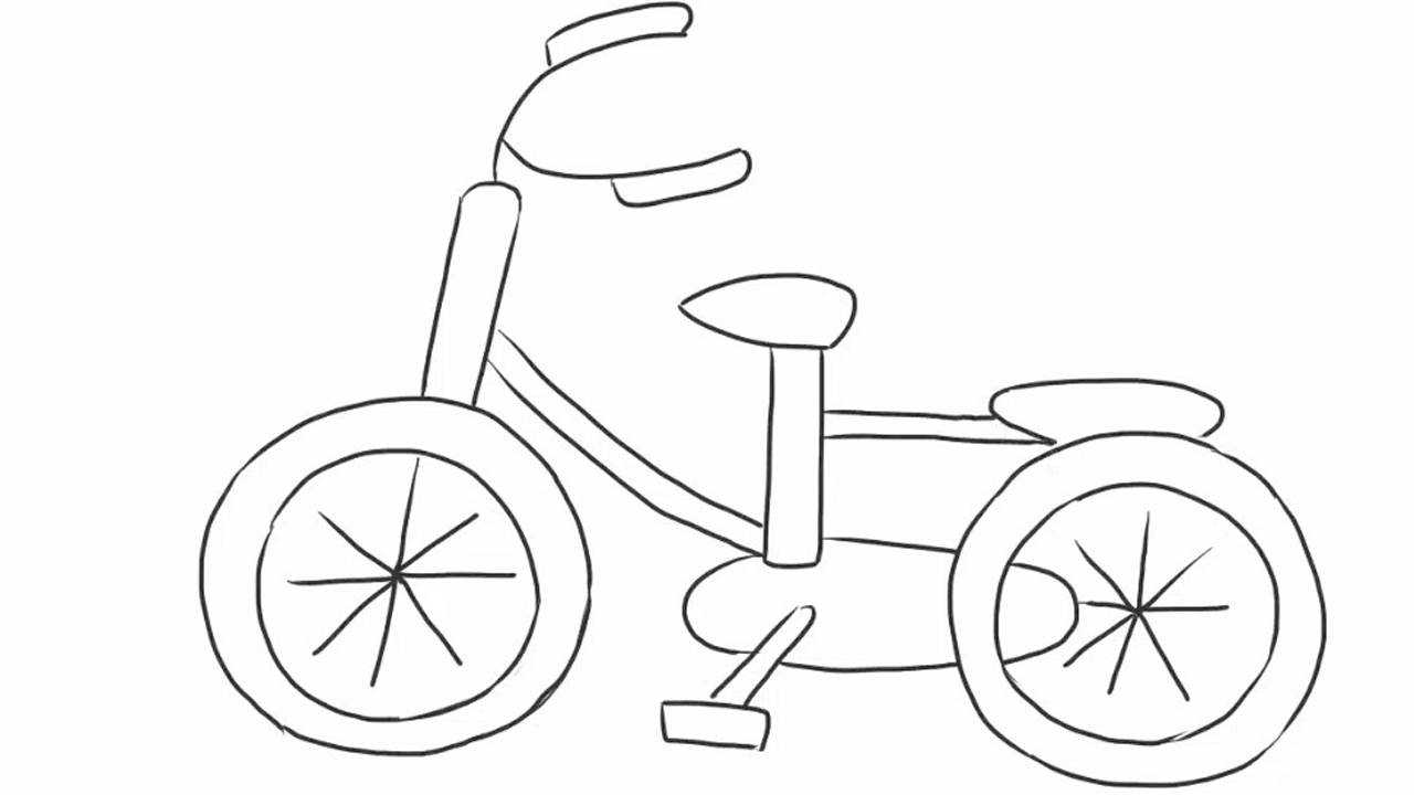 少儿自行车简笔画图片