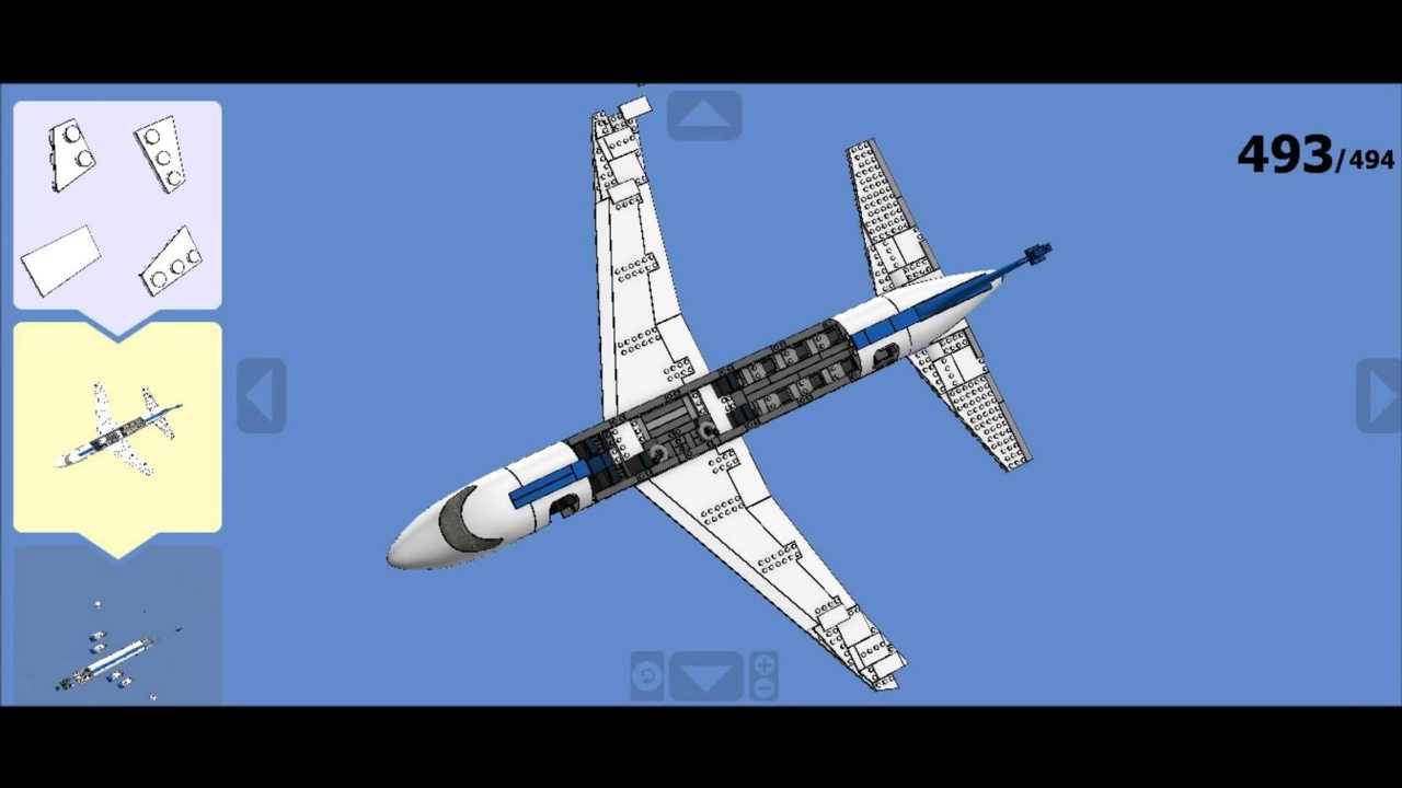 乐高积木大型喷气式客机moc乐高数字设计师演示搭建