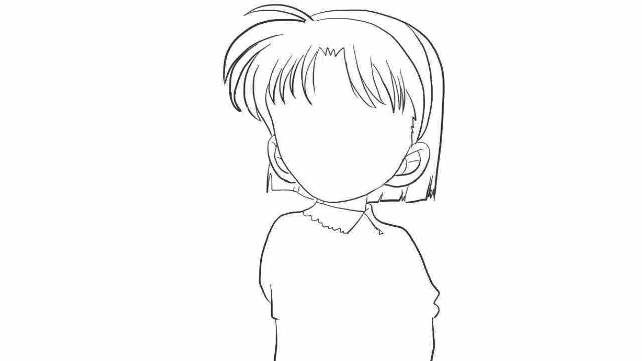 吉田步美动漫人物简笔画