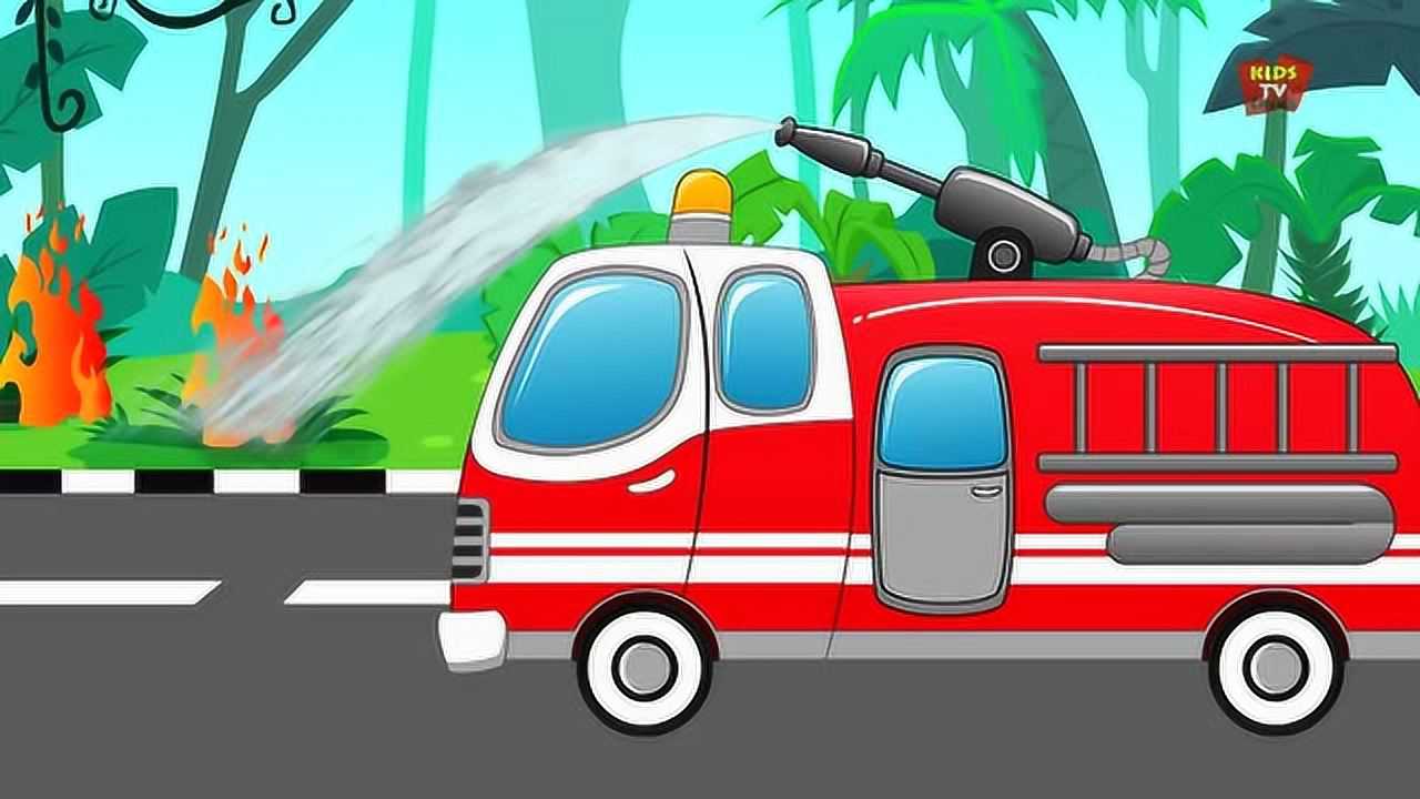 消防车小朋友们来看看消防车组装构造动画片