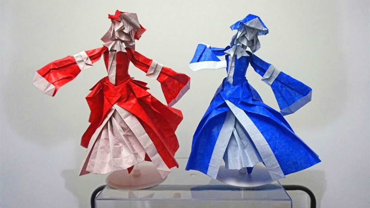 八种可爱的折纸小人都是用一张纸制作而成的