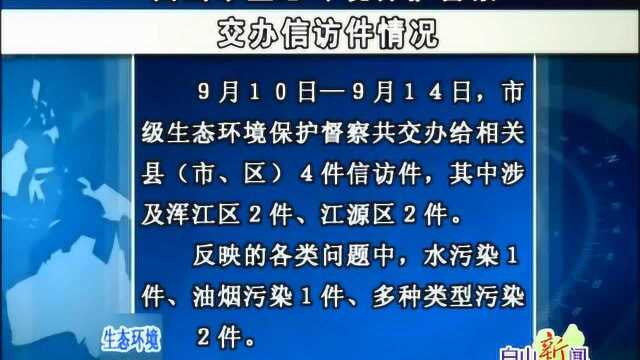 白山市生态环境保护督察交办信访件情况