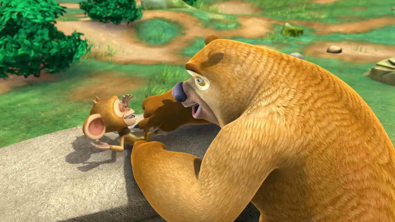 熊出没:熊二挠毛毛痒痒,太逗了