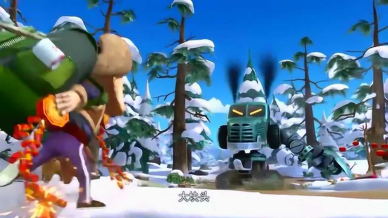 熊出没之年货,光头强太搞笑了,用鞭炮就把机器人打败了_高清1080p在线
