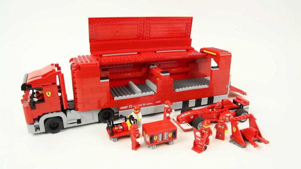 搭建乐高积木赛车系列8654 法拉利货柜车