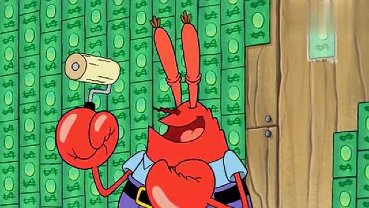 蟹老板发大财了用钞票当壁纸厉害了