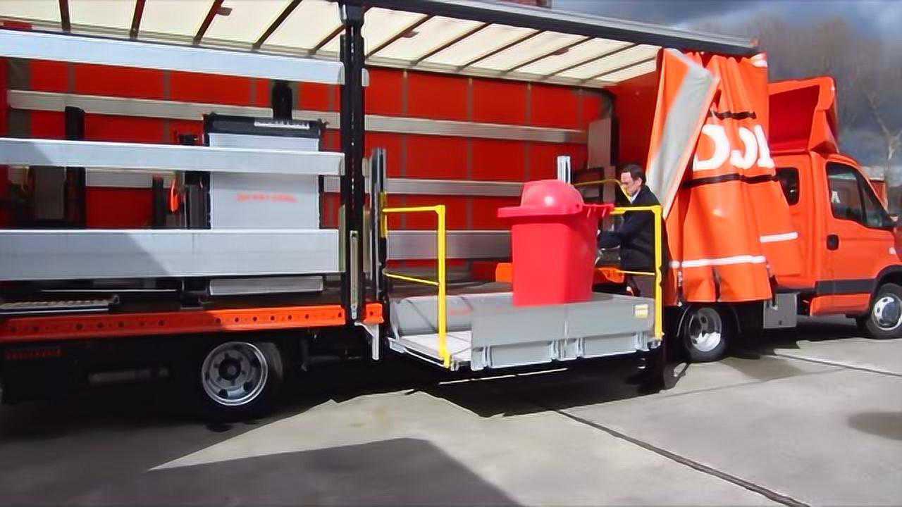 大货车侧面自动装卸货装置省力装卸工了