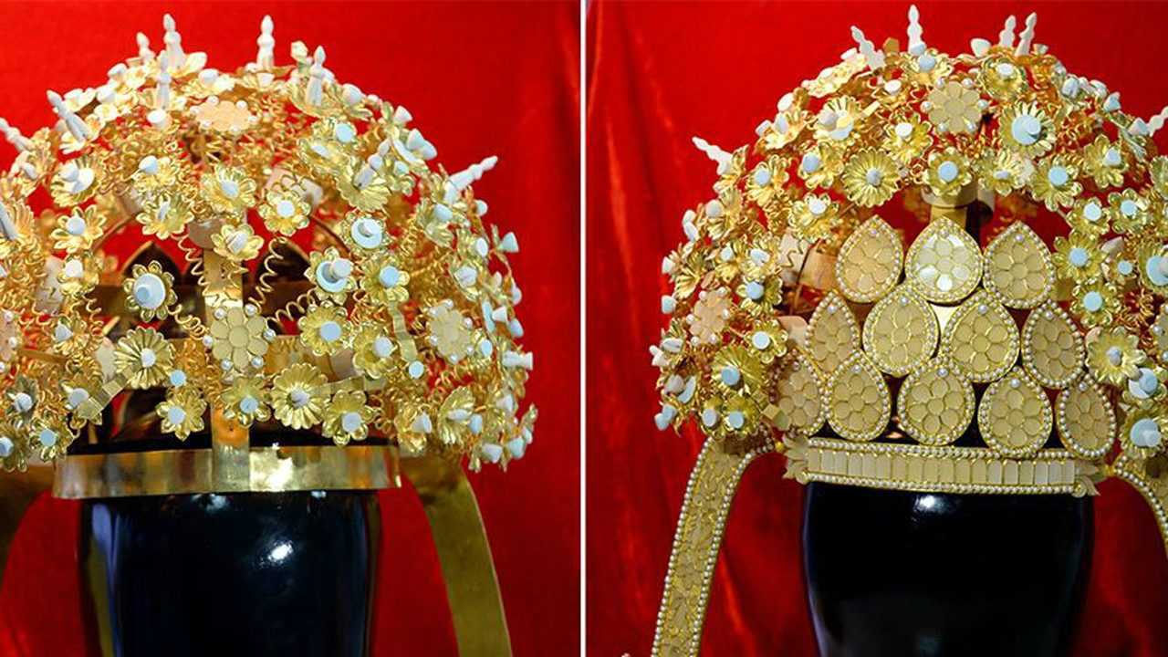 考古专家发掘隋炀帝杨广之墓,墓中萧后的凤冠被复原,美的一塌糊涂