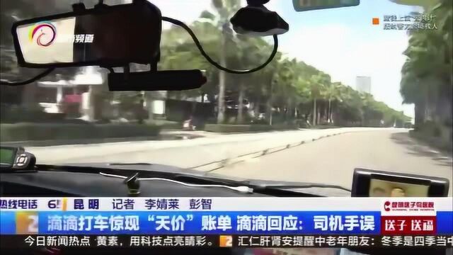 滴滴打车现“天价”账单!滴滴回应:司机手误