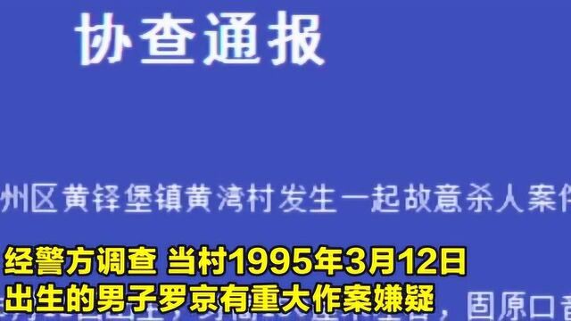 宁夏固原一村庄发生故意杀人案95年出生男子罗京有重大作案嫌疑