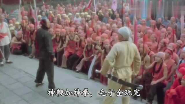 1986年上映的武侠动作片《神鞭》陈宝国当时演反派还真像