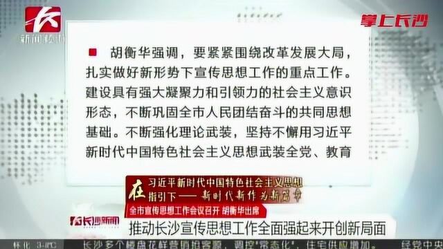 全市宣传思想工作会议召开 胡衡华出席