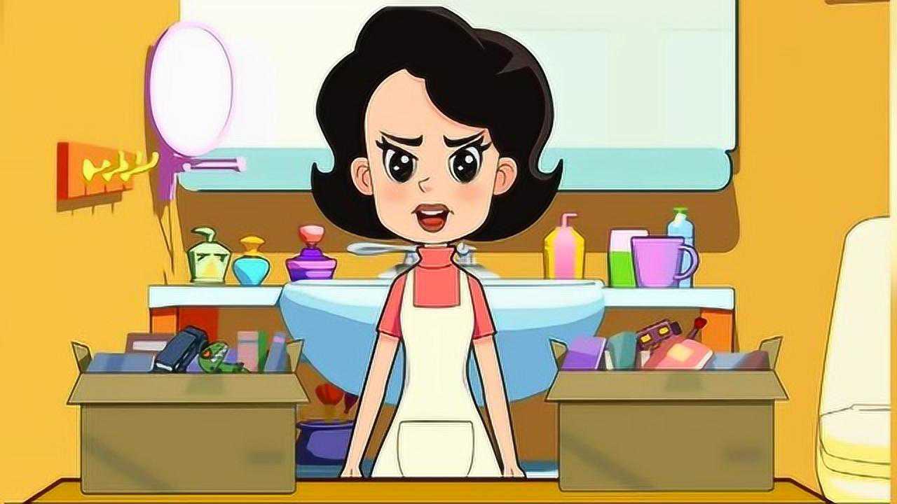 围裙妈妈觉得大头儿子是个破坏大王,决定一个月不给买玩具