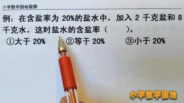 六年级数学同步学习微课堂 百分率中的含盐率问题 考试中经常出现