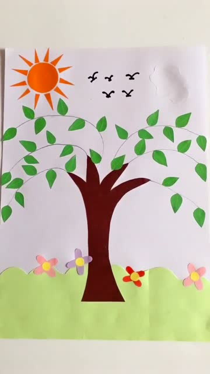 幼儿园手工贴画,春天的气息!